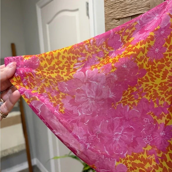 TED BAKER NWT Orange Pink Lilanya Floral print Woven Top size 1 Small Whimsical - Picture 6 of 7